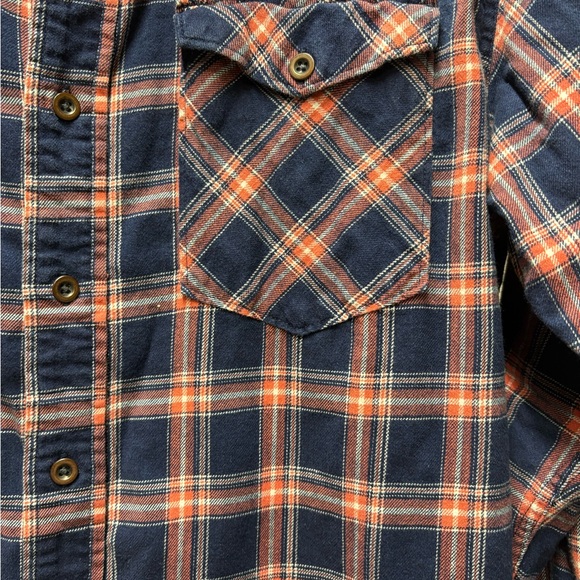 Wrangler Men's Blue & Salmon Plaid Shirt size L - Picture 3 of 12